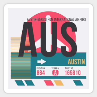 Austin (AUS) Airport // Sunset Baggage Tag Magnet